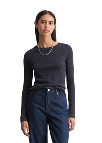 Marc O'Polo Damen Langarmshirt "aus Organic Cotton", blau, Gr. XL, MARC O'POLO DENIM, unifarben, Obermaterial: 100% Baumwolle, Shirts