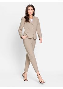 Heine Damen Hosenanzug, beige, Gr. 44, 63% Polyester, 34% Viskose, 3% Elasthan, Anzüge