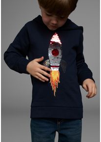 Kidsworld Jungen Kapuzensweatshirt, blau, modisch, Gr. 140, Sweatware, Obermaterial: 100% Baumwolle, Sweatshirts, lange Ärmel, Basic-Passform, aus