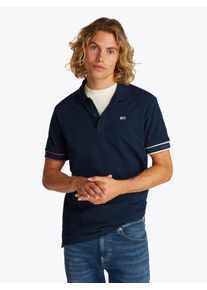 Herren Poloshirt "TJM SLIM FLAG CUFF POLO EXT", blau, casual, Gr. 4XL, Tommy Jeans PLUS, Piquu00e9, Obermaterial: 100% Baumwolle, Shirts, Große Größen