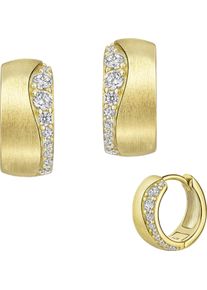 Firetti Damen Paar Creolen "Schmuck Geschenk Silber 925 Ohrschmuck Ohrringe", Silber 925 (Sterlingsilber), gold, Silber 925 (Sterlingsilber),