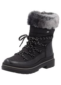 Remonte Damen Winterboots, Gr. 41, schwarz, Leder, Textil, klassisch, Schuhe, Blockabsatz, Winterstiefelette mit wasserabweisender TEX-Membran