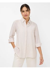 Brax Damen Kurzarmbluse "Style VICKI", braun, Gr. 40, 55% Leinen, 45% Baumwolle, Blusen