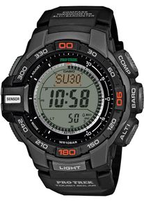 Casio PRO TREK Herren Chronograph, schwarz, Armbanduhren, Quarzuhr, Armbanduhr, Herrenuhr, Funk, Solar, Stoppfunktion, Weltzeit