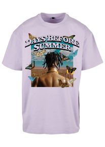 MisterTee Herren Kurzarmshirt "MisterTee Unisex Days Before Summer Oversize Tee", lila, casual, Gr. L, unifarben, 100% Baumwolle, Shirts