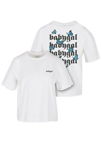 MISS TEE Herren Kurzarmshirt "Miss Tee Damen Babygal Tee", weiß, casual, Gr. XS, unifarben, 100% Baumwolle, Shirts