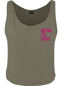 MisterTee Herren Muskelshirt "MisterTee Damen Ladies Waiting For Friday Box Tank", grün, casual, Gr. XL, bedruckt, 60% Baumwolle, 40% Polyester,
