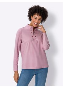 Classic Basics Damen Stehkragenshirt "Langarm-Shirt", rosa, Gr. 50, unifarben, 100% Baumwolle, Shirts
