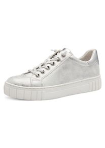 Marco Tozzi Damen Slip-On Sneaker, Gr. 37, grau, Lederimitat, sportlich, Schuhe, Freizeitschuh, Halbschuh, Schlupfschuh, im Metallic Look