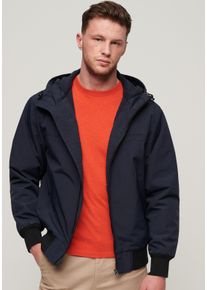 Superdry Herren Bomberjacke "SURPLUS NYLON HOODED BOMBER", blau, modisch, Gr. L, unifarben, Web, Obermaterial: 100% Nylon, Jacken