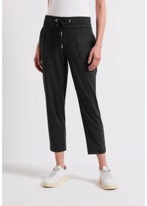 Street One Damen Stoffhose, schwarz, casual, Gr. 38, unifarben, Stoff, 82% Polyester, 18% Elasthan, Hosen, Middle Waist