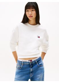 Tommy Jeans Damen Sweatshirt "TJW BXY BADGE CREW", beige, casual, Gr. S, unifarben, Sweatware, Obermaterial: 100% Baumwolle, Sweatshirts, mit