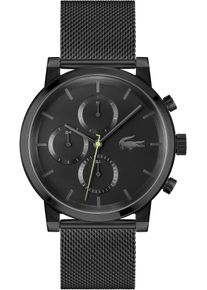 Lacoste Herren Multifunktionsuhr "REPLAY"schwarz, Armbanduhren, Armbanduhr, Quarzuhr, Herrenuhr, Edelstahlarmband, analog