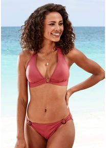 s.Oliver Damen Bikini-Hose "Rome", rot, Gr. 32, unifarben, Microfaser, Polyamid, Badehosen, mit Zierringen