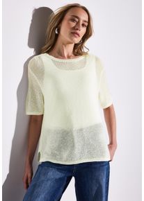 Street One Damen Strickpullover, weiß, casual, Gr. 40, unifarben, Strick, Obermaterial: 60% Polyacryl, 40% Nylon, Pullover, mit seitlichen Schlitzen