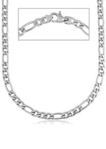 Firetti Damen Edelstahlkette "Schmuck Geschenk Halskette Figarokette", 50, Edelstahl, L: 60cm-50cm B: 4mm, silber, Edelstahl, B:4mm, Halsketten