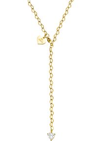 PURELEI Damen Y-Kette "Schmuck Geschenk Endless Love Herz Glitzer, 23031", Edelstahl, L: 60cm, gold, Edelstahl, Halsketten, mit Zirkonia (synth.)