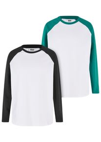 Urban Classics Jungen Longsleeve "Urban Classics Boys Organic Oversized Raglan Longsleeve 2-Pack", bunt, klassisch, Gr. 122, mehrfarbig, 100%