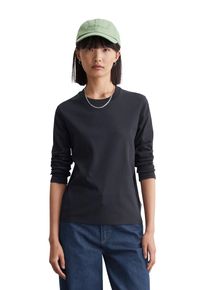 Marc O'Polo Damen Langarmshirt "aus Interlock-Jersey", blau, Gr. XXS, MARC O'POLO DENIM, unifarben, Obermaterial: 100% Baumwolle, Shirts