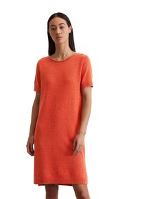 Marc O'Polo MARC O'POLO Damen Strickkleid "aus Bio-Baumwolle-Leinen-Mix", rot, casual, Gr. 42, unifarben, Obermaterial: 52% Baumwolle, 48% Leinen; Futter: 100%