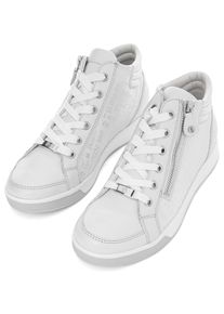 Ara Damen Sneaker "ROM", Gr. 2,5, weiß, Veloursleder, Leder, sportlich, Schuhe, High Top Sneaker, Schnürboots mit Reißverschluss