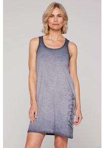 SOCCX Damen Sommerkleid, blau, casual, Gr. M, bedruckt, gemustert, Material: 100% Baumwolle, Kleider, mit Tanktop-Rücken