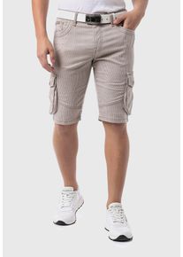 Cipo & Baxx CIPO & BAXX Herren Stoffhose "Hosen", beige, Gr. 31, gestreift, 41% Baumwolle;37% Polyester;20% Viskose;2% Elasthan, Hosen, im Streifen-Look