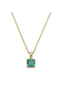 Smart Jewel Damen Kette mit Anhänger "Anhänger mit grünem Zirkonia, vergoldet, Silber 925", 45cm, Silber 925 (Sterlingsilber), grün, Silber 925