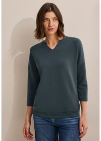 Cecil Damen 3/4-Arm-Shirtslate khaki, casual, Gr. XS, unifarben, Stoff, 49% Polyester, 44% Modal, 7% Elasthan, Shirts, mit 3/4 Ärmeln