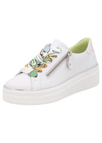 Remonte Damen Plateausneaker, Gr. 44, silber, Leder, kontrastfarbene Details, sportlich, Schuhe, Freizeitschuh, Halbschuh, Schnürschuh mit seitlichem