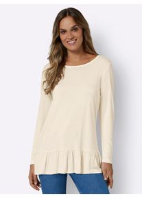 Classic Basics Damen Longshirt "Longshirt", beige, Gr. 42, unifarben, 95% Viskose, 5% Elasthan, Shirts