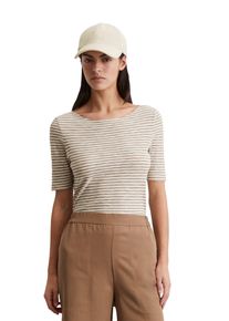 Marc O'Polo MARC O'POLO Damen T-Shirt "aus Organic Cotton-Jersey"multi, dusty braun, inside out, Basic, Gr. XL, gestreift, Obermaterial: 100% Baumwolle, Shirts