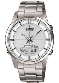 CASIO FUNK Herren Funkchronograph, silber, Armbanduhren, Solaruhr, Armbanduhr, Herrenuhr, Funkuhr, Titanarmband, Saphirglas