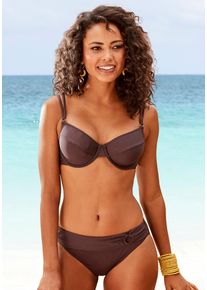 s.Oliver Damen Bikini-Hose "Rome", braun, Gr. 34, unifarben, Microfaser, Polyamid, Microfaser, Badehosen, mit Umschlagbund