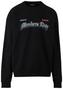 Herren Rundhalspullover "Upscale by Mister Tee Only Members Oversize Crewneck", schwarz, casual, Gr. XL, UPSCALE BY MISTER TEE, mehrfarbig, 100%