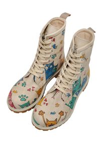DOGO Damen Schnürboots "Boots Cat Lovers Damen Boots / Female", Gr. 39, bunt, Lederimitat, Schuhe, Vegan