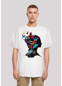 F4NT4STIC Herren T-Shirt "Schmetterling Silhouette OVERSIZE TEE", weiß, casual, Gr. XS, Obermaterial: 100% Baumwolle, Shirts, Print