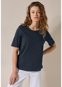 Cecil Damen T-Shirt, blau, casual, Gr. M, unifarben, Web, 100% Baumwolle, Shirts, aus reiner Baumwolle