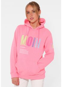 Zwillingsherz Damen Sweatshirt, pink, casual, Gr. L, unifarben, Sweatware, Obermaterial: 50% Baumwolle, 50% Polyester, Sweatshirts, mit aufgesticktem