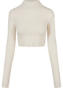 Urban Classics Damen Langarmshirt "Urban Classics Damen", beige, casual, Gr. L, unifarben, 95% Baumwolle, 5% Elasthan, Shirts