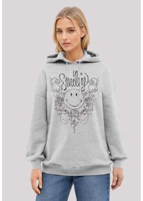 F4NT4STIC Damen Kapuzenpullover "Smiley Originals Flower Spring", grau, casual, Gr. M, Obermaterial: 80% Baumwolle, 20% Polyester, Pullover, Premium