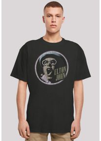 F4NT4STIC Herren T-Shirt "Elton John Vintage Circle", schwarz, casual, Gr. 5XL, Obermaterial: 100% Baumwolle, Shirts, Premium Qualität