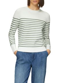 s.Oliver Damen Rundhalspullovergrün stripe, casual, Gr. 36, gestreift, Obermaterial: 72% Viskose, 28% Polyester, Pullover, mit Streifenmuster