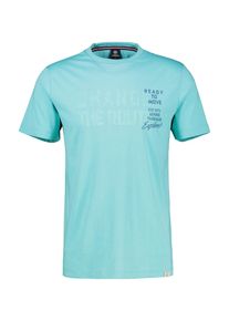Lerros Herren T-Shirtcoastal blau, casual, Gr. XXXL, bedruckt, Single Jersey, Obermaterial: 100% Baumwolle, Shirts, mit Schriftzug