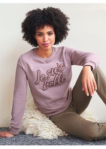 Heine Damen Langarmshirt "Sweatshirt", rosa, Gr. 38, unifarben, 95% Baumwolle, 5% Elasthan, Paspelierung:97% Baumwolle, 3% Elasthan, Shirts