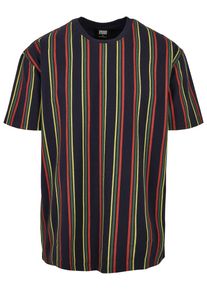 Urban Classics Herren T-Shirt "Urban Classics Herren Printed Oversized Retro Stripe Tee", bunt, casual, Gr. L, gestreift, 100% Baumwolle, Shirts