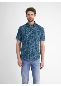 Lerros Herren Kurzarmhemd "Lerros Herren Sommerhemd, floral bedruckt", blau, Gr. L, 100% Baumwolle, Hemden