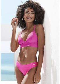 Venice Beach Damen Triangel-Bikini-Top "Lucky", pink, Gr. 34, Strukturmuster, Recycling-Polyamid, Bikini-Oberteile, aus gerippter Strukturware