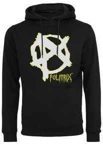 MisterTee Herren Kapuzensweatshirt "MisterTee Herren Politrix Hoody", schwarz, Gr. XS, bedruckt, 100% Baumwolle, Sweatshirts