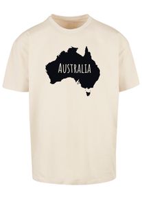 Merchcode Herren T-Shirt "Merchcode Herren Australia Heavy Oversize Tee-BY102", beige, casual, Gr. XXL, bedruckt, 100% Baumwolle, Shirts